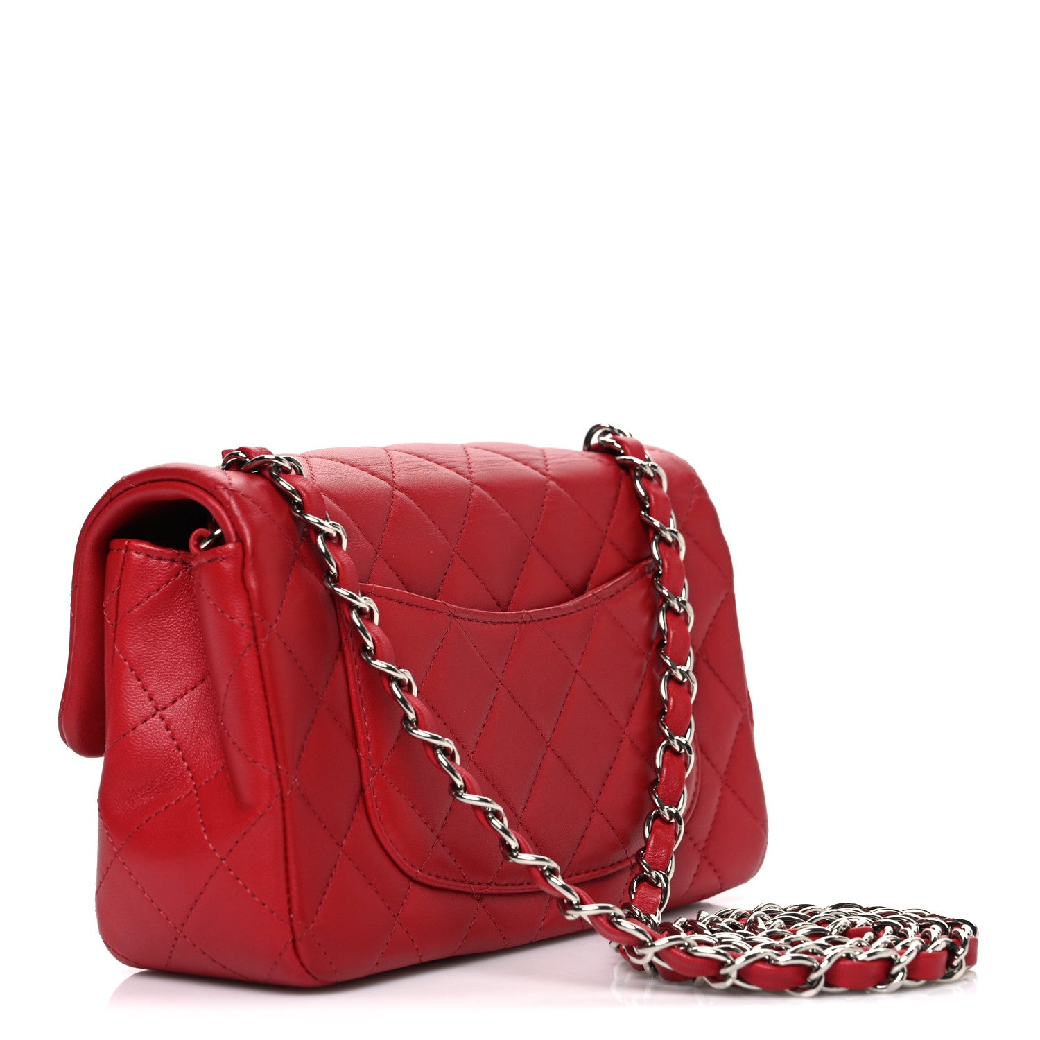 Chanel Lambskin Quilted Mini Rectangular Flap Red 2 of 10