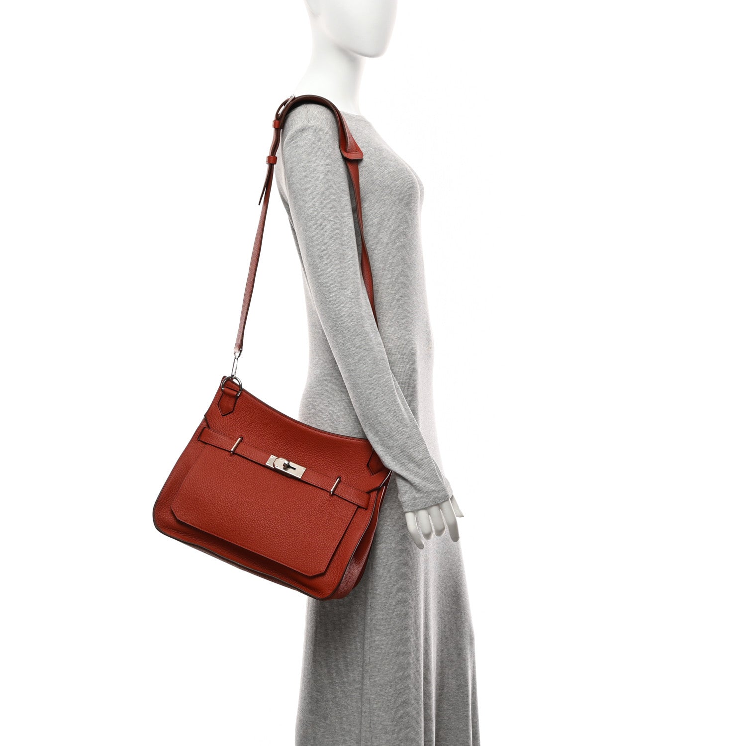 Hermes Taurillon Clemence Jypsiere 34 Rouge Garance 2 of 10