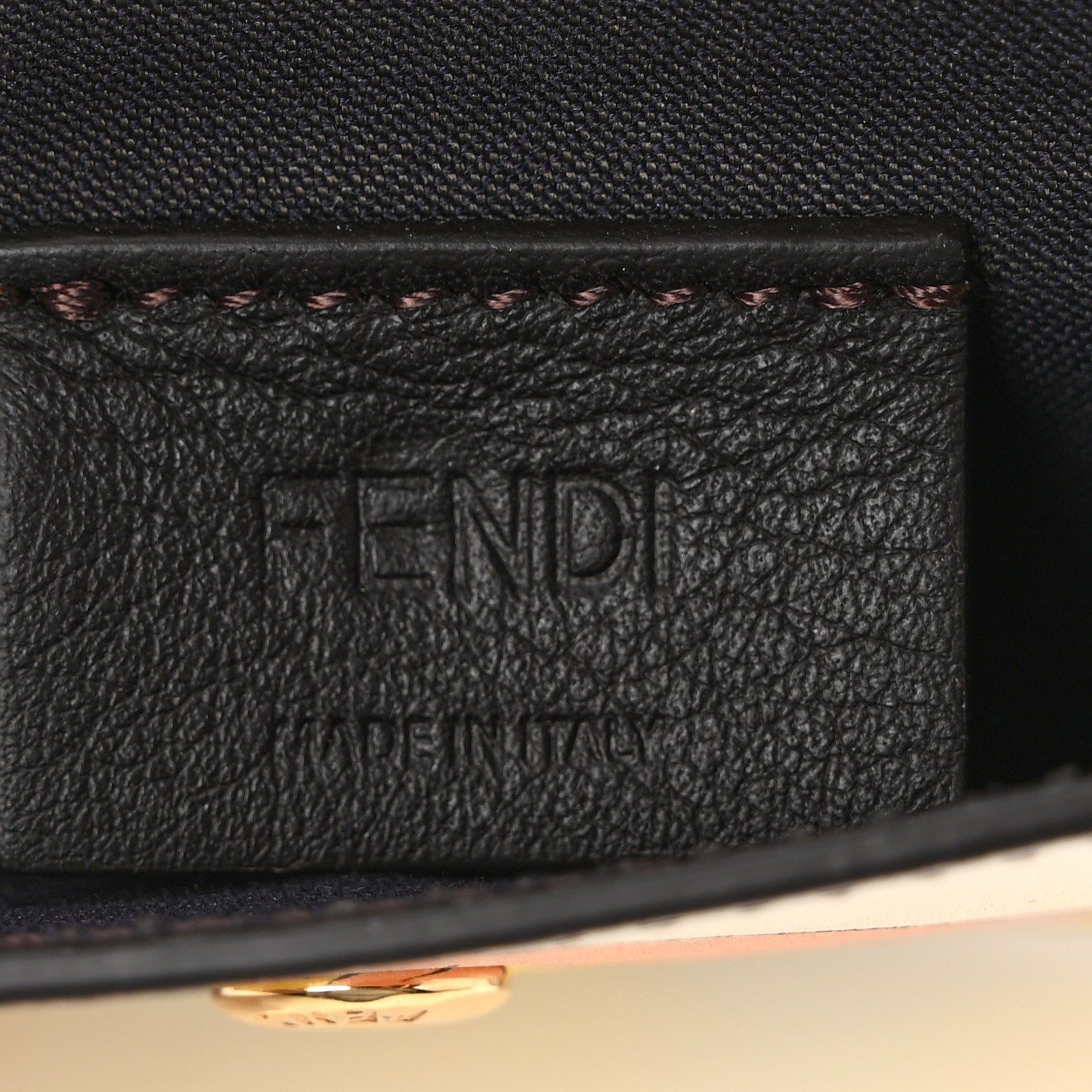 Fendi Glazed Fabric Vitello Liberty FF 1974 Logo Hairdo Girls Inlay Fold Over Card Holder Wallet Mogano Panna Multicolor 6 of 7