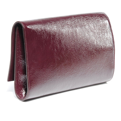 Saint Laurent Patent Belle de Jour Large Clutch Burgundy 4 of 7