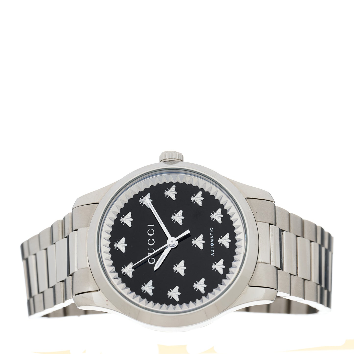 Stainless Steel 38mm G-Timeless Bee Automatic Watch Black Onyx