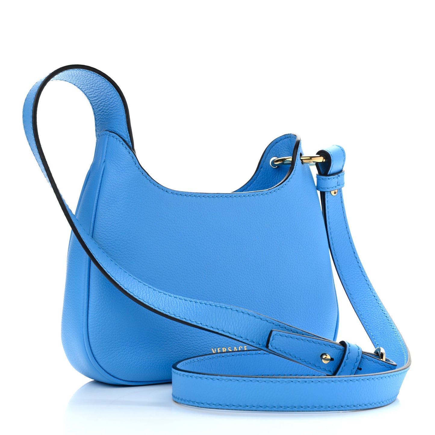 Calfskin La Medusa Small Hobo Crossbody Blue