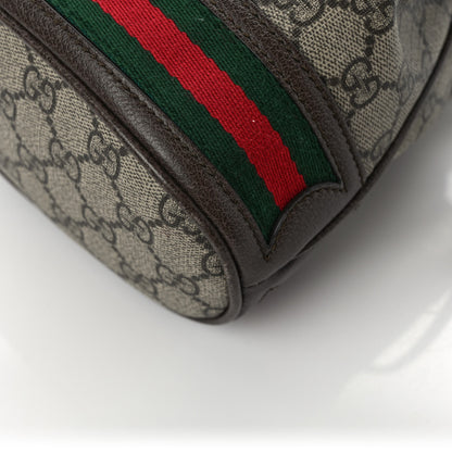 Gucci GG Supreme Monogram Web Mini Ophidia Bucket Bag Brown 11 of 12