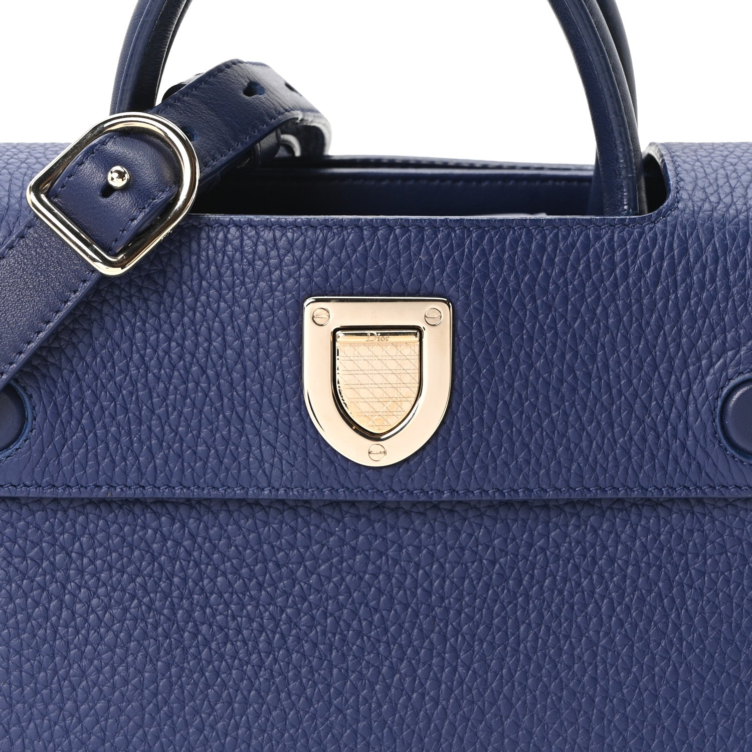 Christian Dior Grained Calfskin Mini Diorever Flap Blue Gri 7 of 9