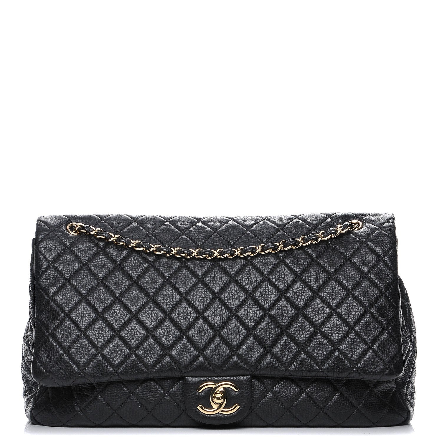 Chanel Calfskin Quilted XXL Travel Flap Bag Black 1 of 7
