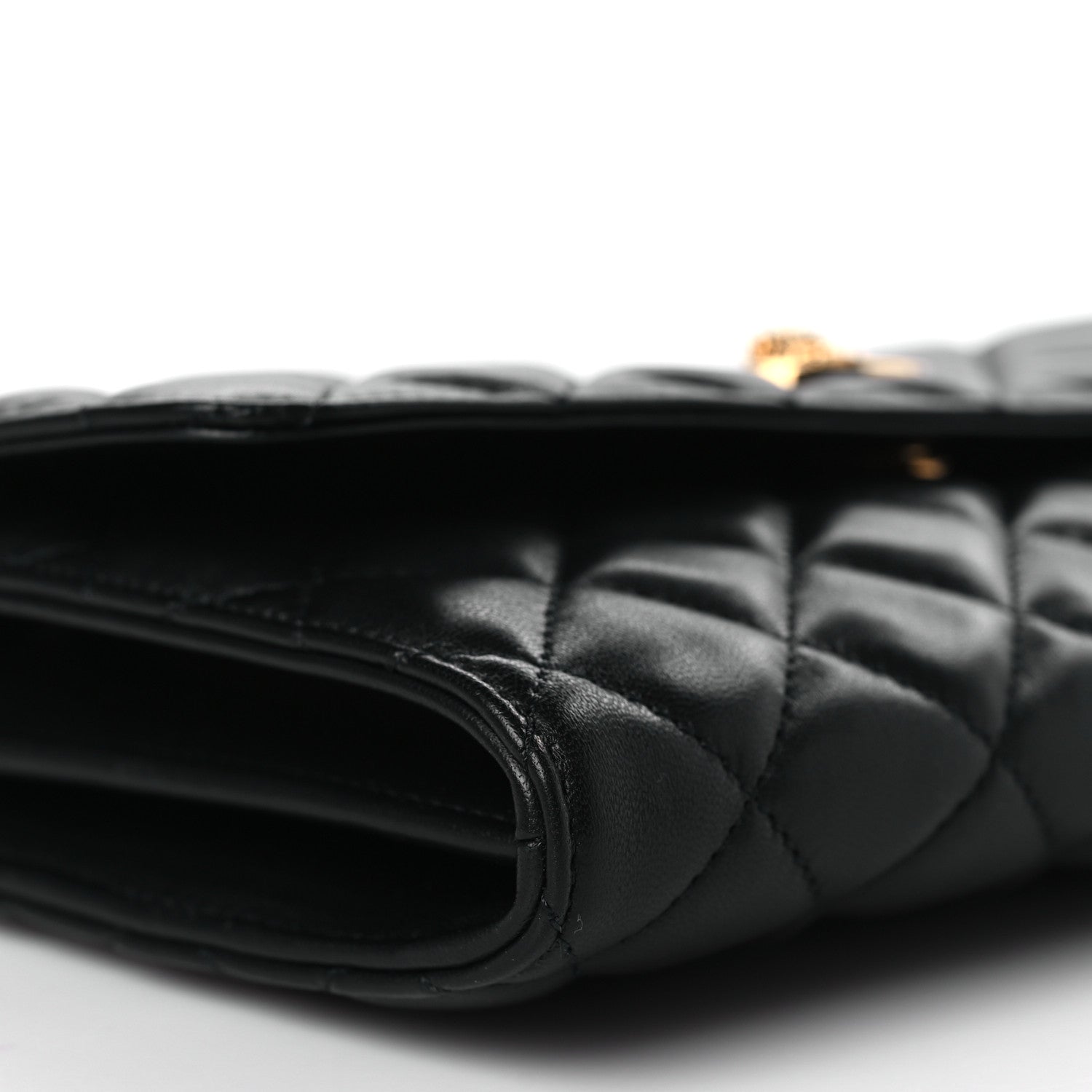 Versace Lambskin Quilted Medusa Wallet On Chain Crossbody Black 7 of 8