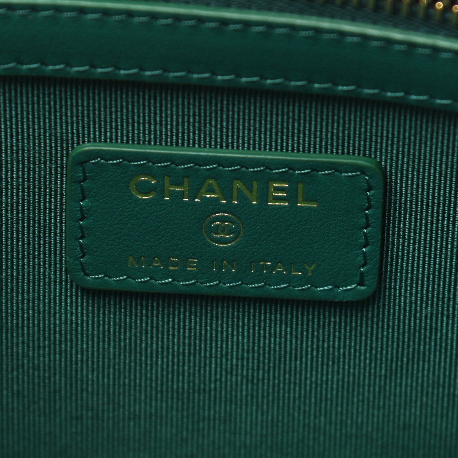 Chanel Jersey Quilted Medium Cosmetic Case Blue 6 of 8