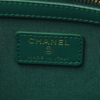 Chanel Jersey Quilted Medium Cosmetic Case Blue 6 of 8