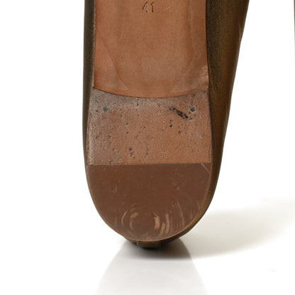Chanel Metallic Lambskin CC Cap Toe Ballerina Flats 41 Bronze 12 of 14