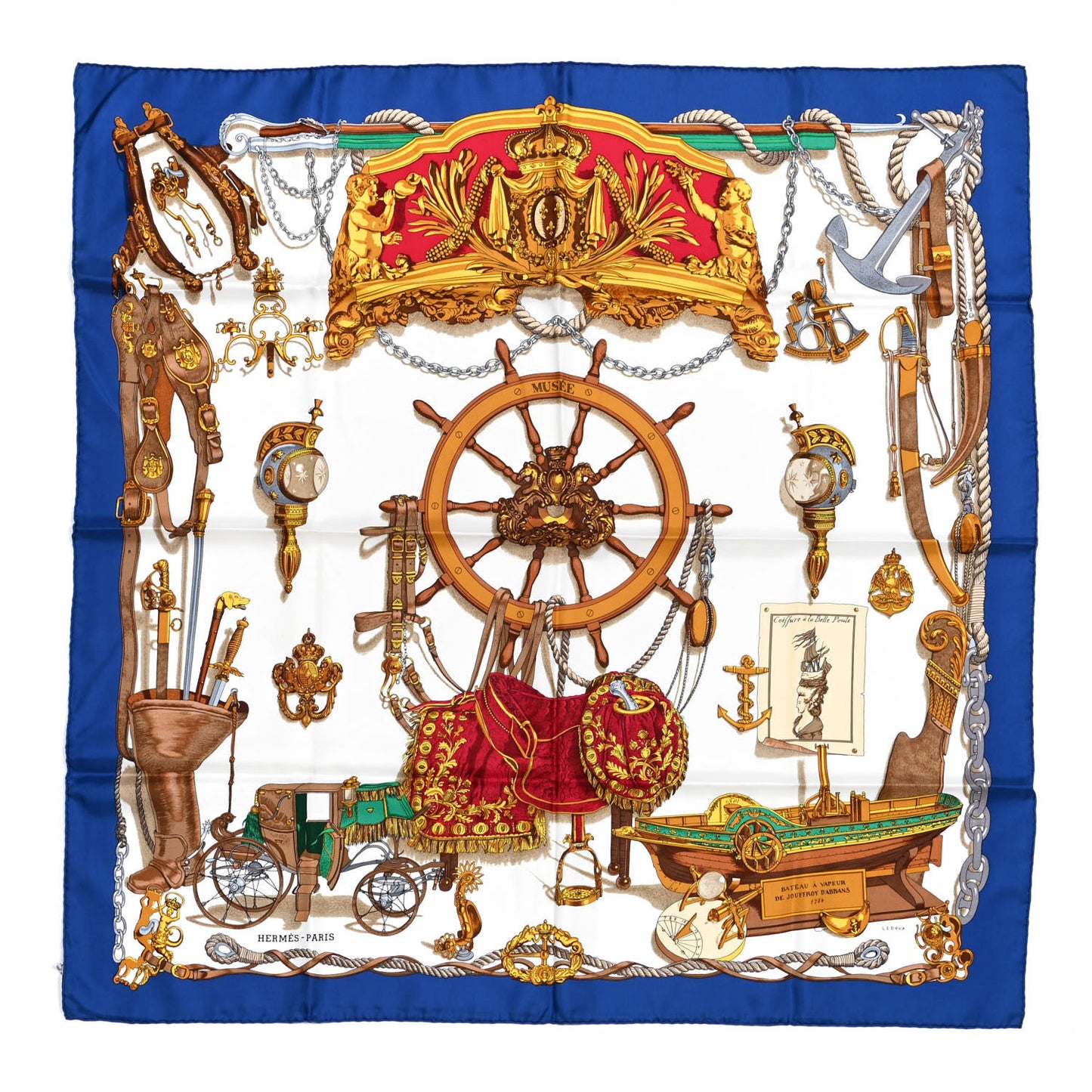 Silk Bateau A Vapeur De Jouffroy D’Abbans 1784 Scarf 90