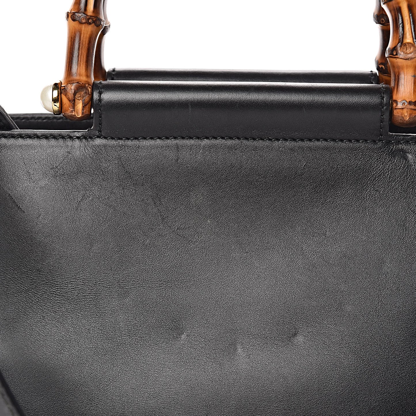 Nappa Bamboo Small Nymphaea Top Handle Bag Black
