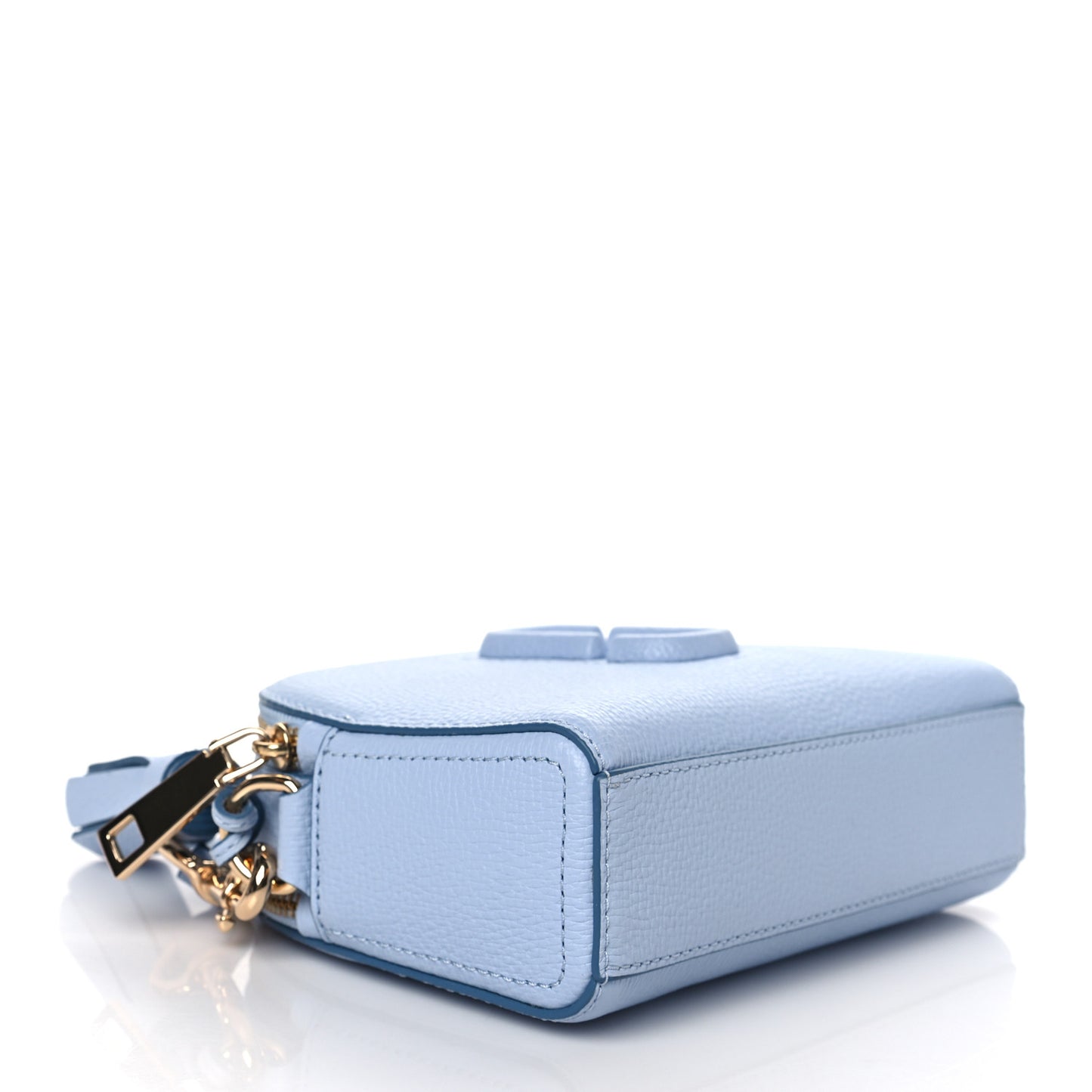 Calfskin Shutter Camera Crossbody Bag Light Blue