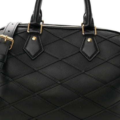 Louis Vuitton Lambskin Malletage Speedy Bandouliere 25 Black 7 of 9