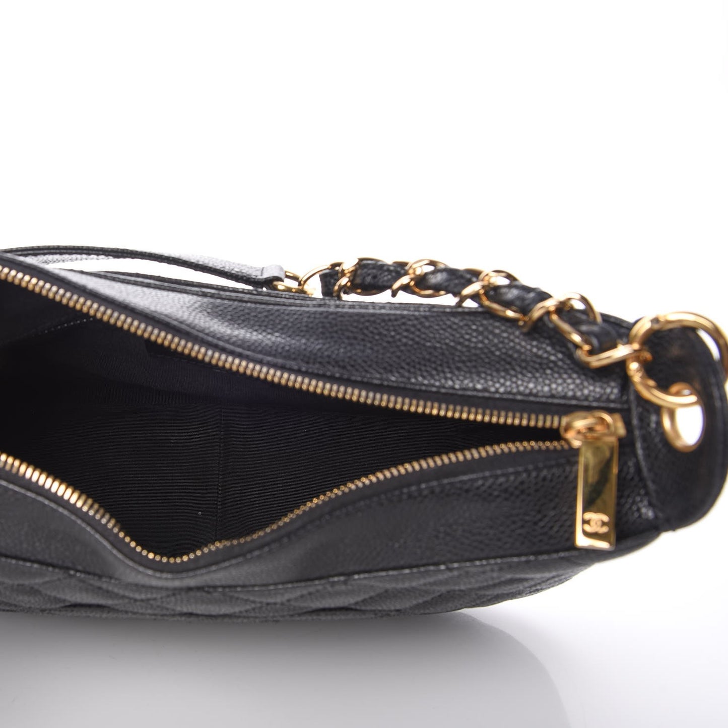 Caviar Quilted Hobo Black