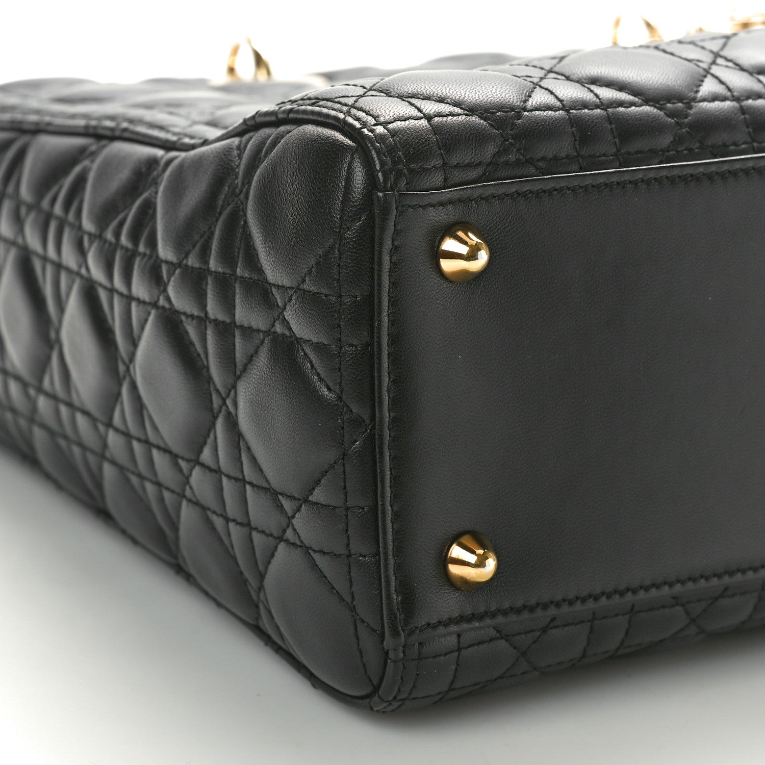 Christian Dior Lambskin Cannage Large Lady Dior Black 9 of 11