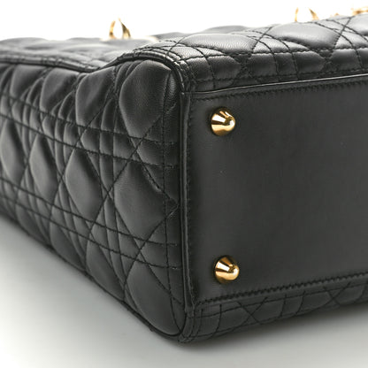 Christian Dior Lambskin Cannage Large Lady Dior Black 9 of 11