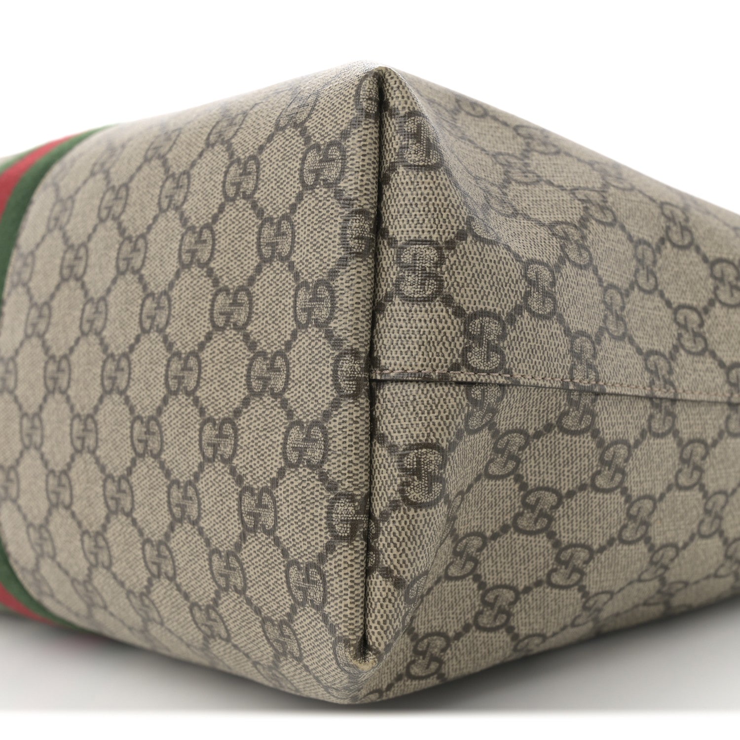 Gucci GG Supreme Monogram Textured Calfskin Web Medium Ophidia Shopping Tote Beige Ebony New Acero 18 of 21