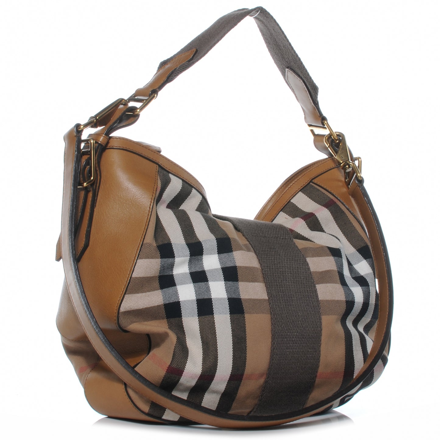 Vintage Leather House Check Medium Ashwood Hobo