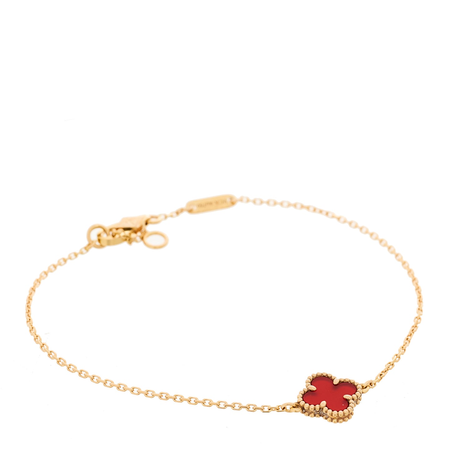 18K Rose Gold Carnelian Sweet Alhambra Bracelet