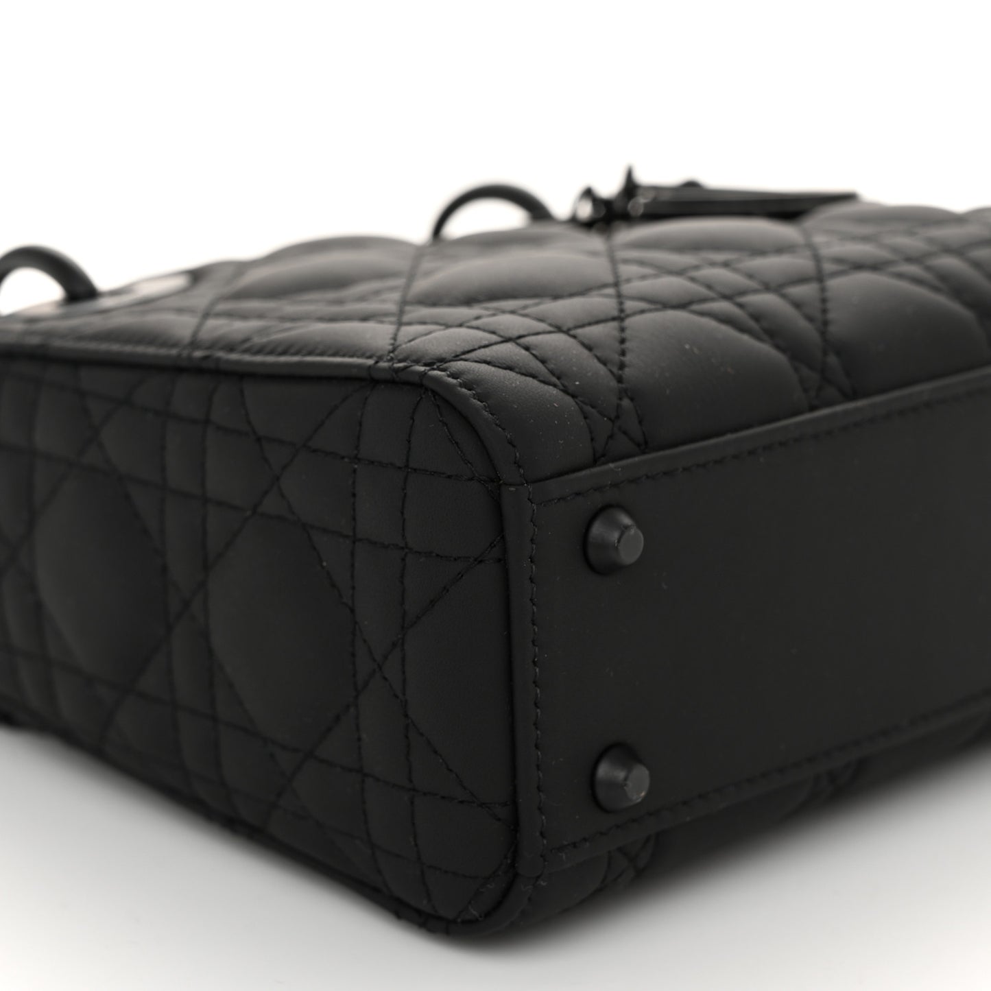 Ultra Matte Calfskin Cannage Mini Lady Dior Black