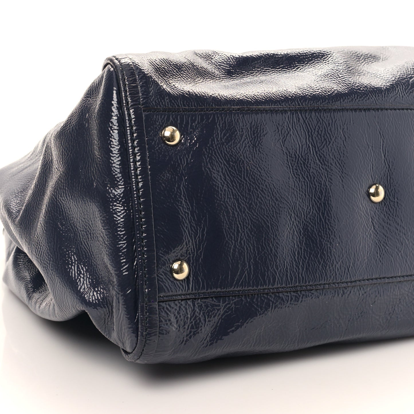 Vernice Naplack Medium Soho Shoulder Bag Uniform Blue