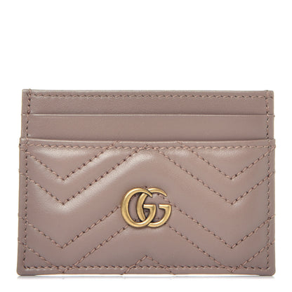 Gucci Calfskin Matelasse GG Marmont Card Holder Porcelain Rose 1 of 6
