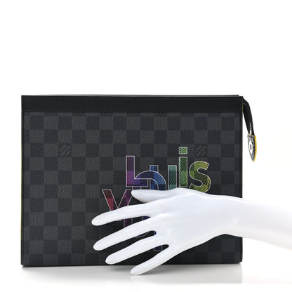 Louis Vuitton Damier Graphite Pochette Voyage MM Yellow 2 of 6