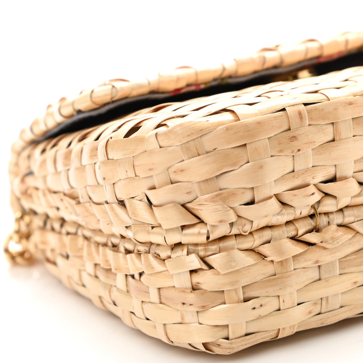 Glazed Wicker Mini Cestino Shoulder Bag Natural