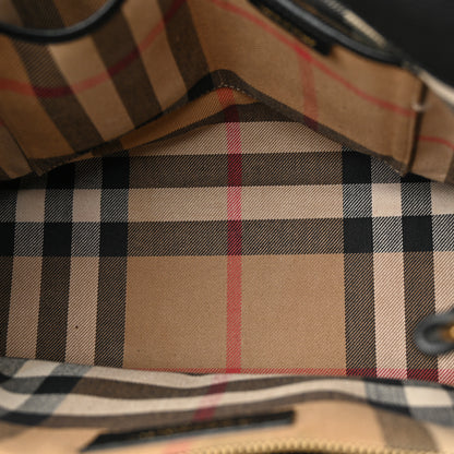 Burberry Soft Grain Calfskin Medium Buckle Tote Black 5 of 16