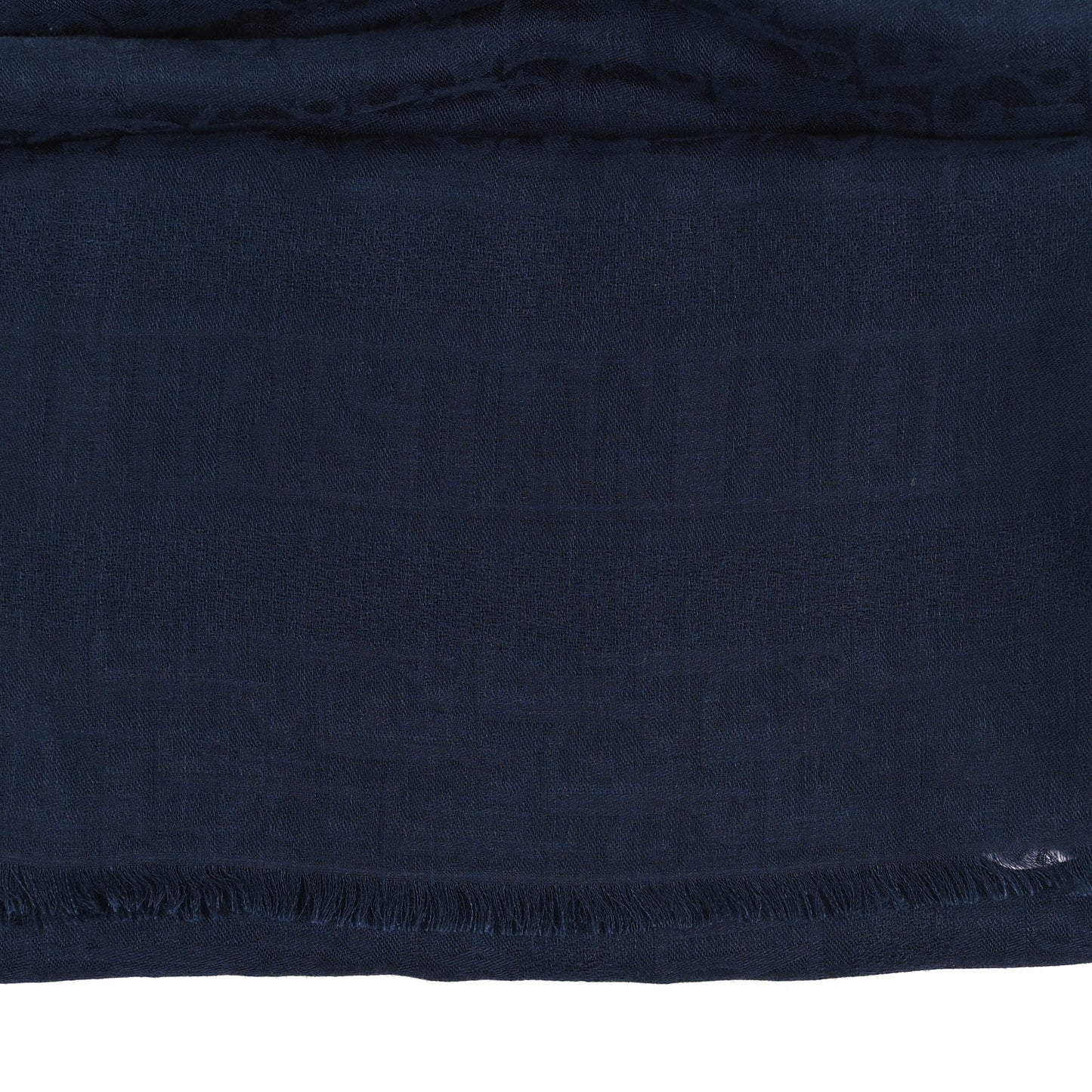 Silk Wool Cashmere Oblique Shawl Blue