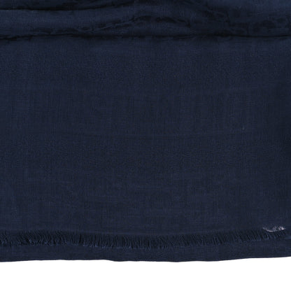 Christian Dior Silk Wool Cashmere Oblique Shawl Blue 2 of 3
