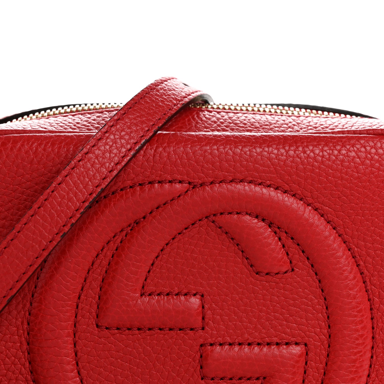 Gucci Pebbled Calfskin Small Soho Disco Bag Tabasco Red 8 of 12