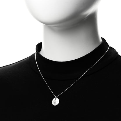 Tiffany Sterling Silver Letter C Disc Pendant Necklace 2 of 7