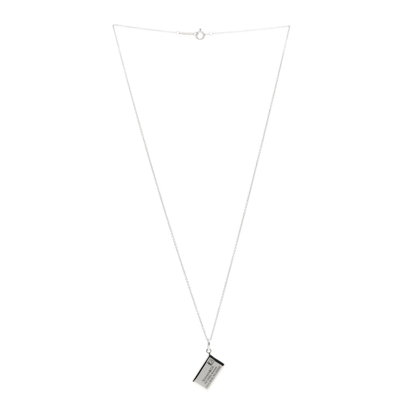 Sterling Silver Diamond Envelope Pendant Necklace