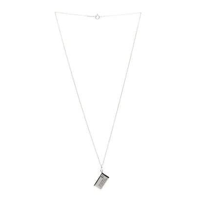 Tiffany Sterling Silver Diamond Envelope Pendant Necklace 3 of 7