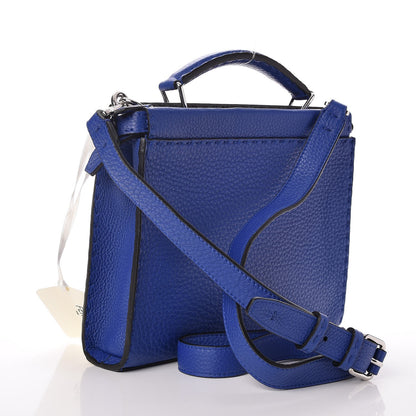 Fendi Cuoio Romano Selleria Bi-Color Mini Peekaboo Iconic Fit Satchel Blue Neon Asfalto 3 of 7