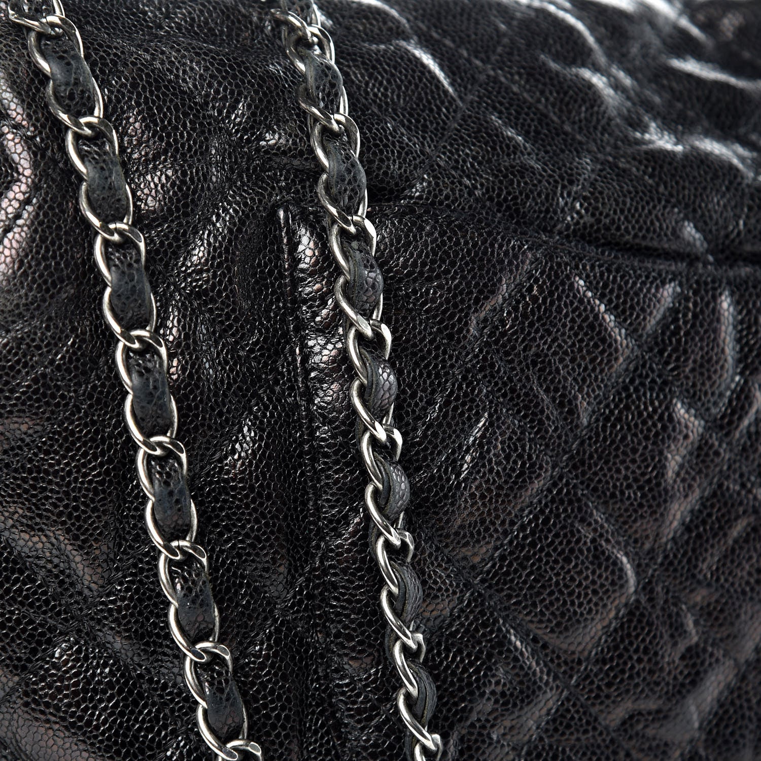 Chanel Crumpled Caviar Quilted Maxi Elastic Flap Black 14 of 15