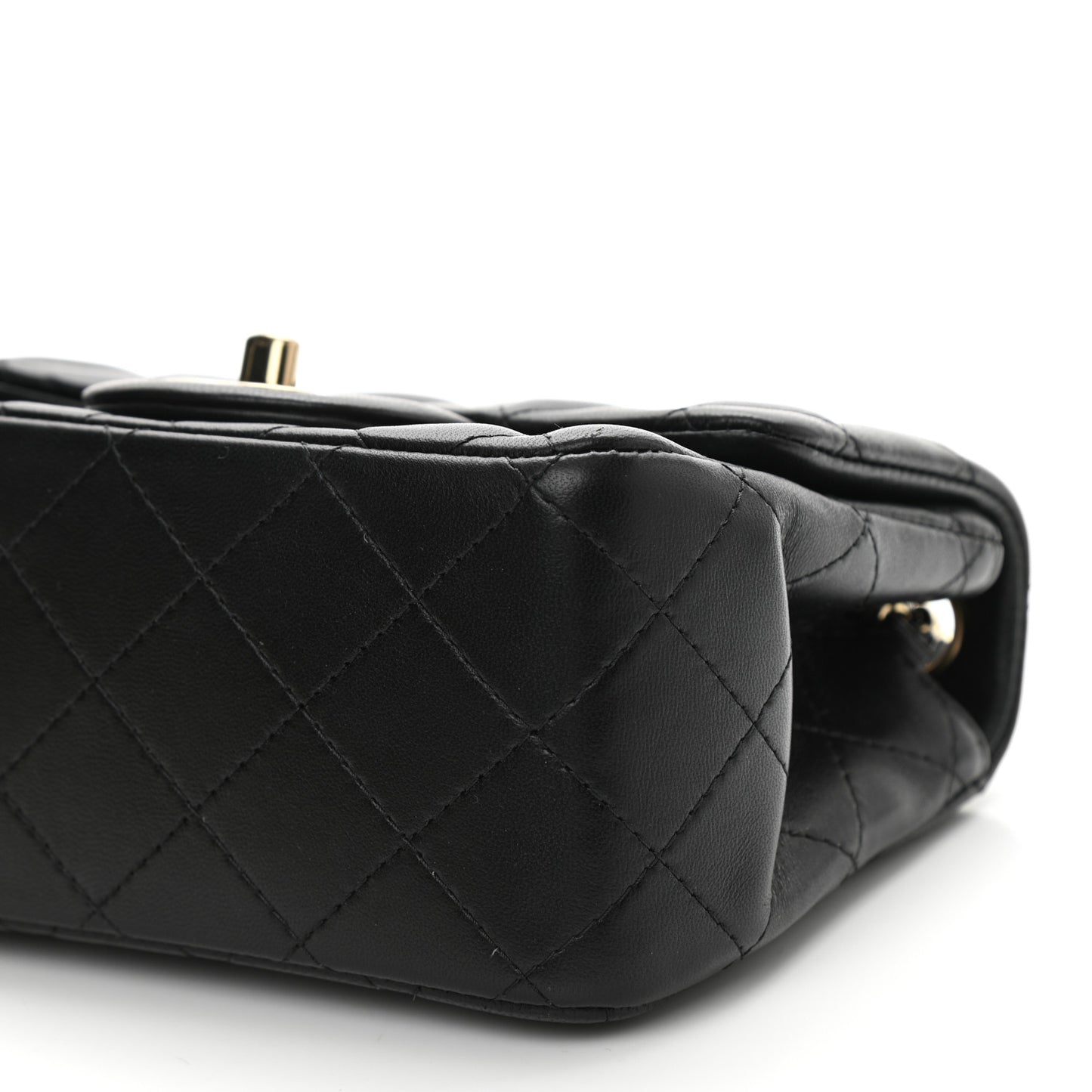 Lambskin Quilted Mini Square Flap Black
