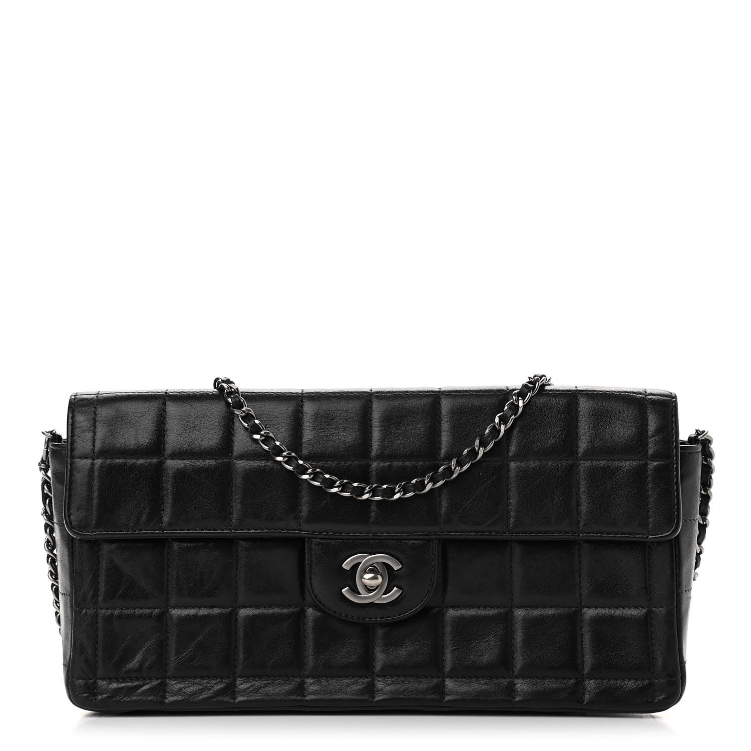 Chanel Lambskin East West Chocolate Bar Flap Black 1 of 12