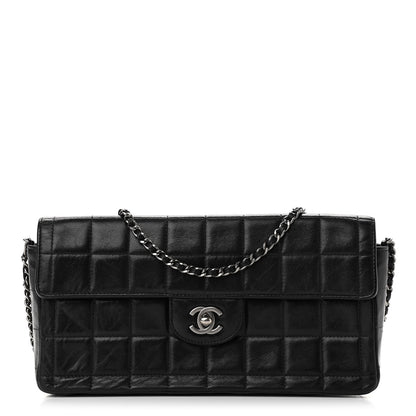 Chanel Lambskin East West Chocolate Bar Flap Black 1 of 12