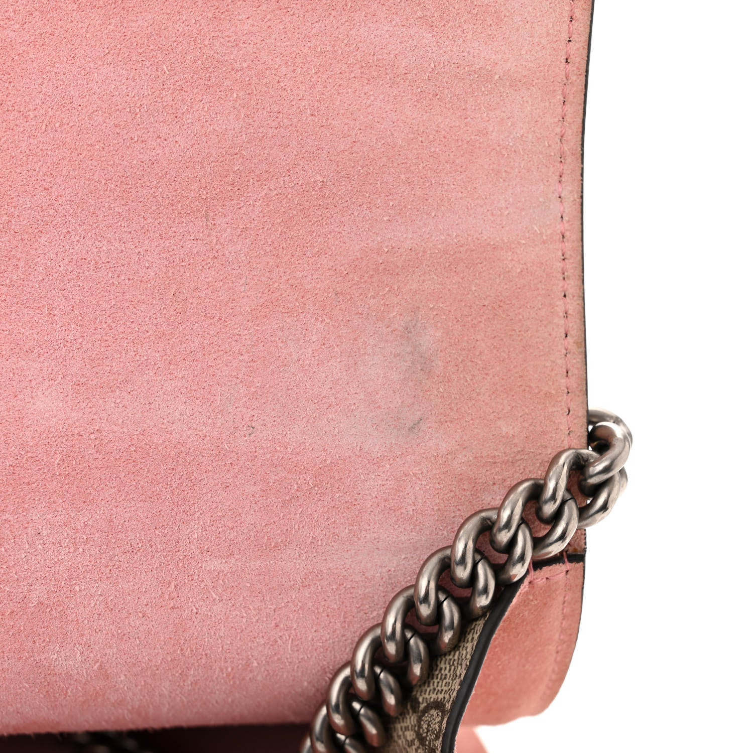 Gucci GG Supreme Monogram Suede Crystal Medium Dionysus Shoulder Bag Beige Ebony Light Peonia 11 of 13