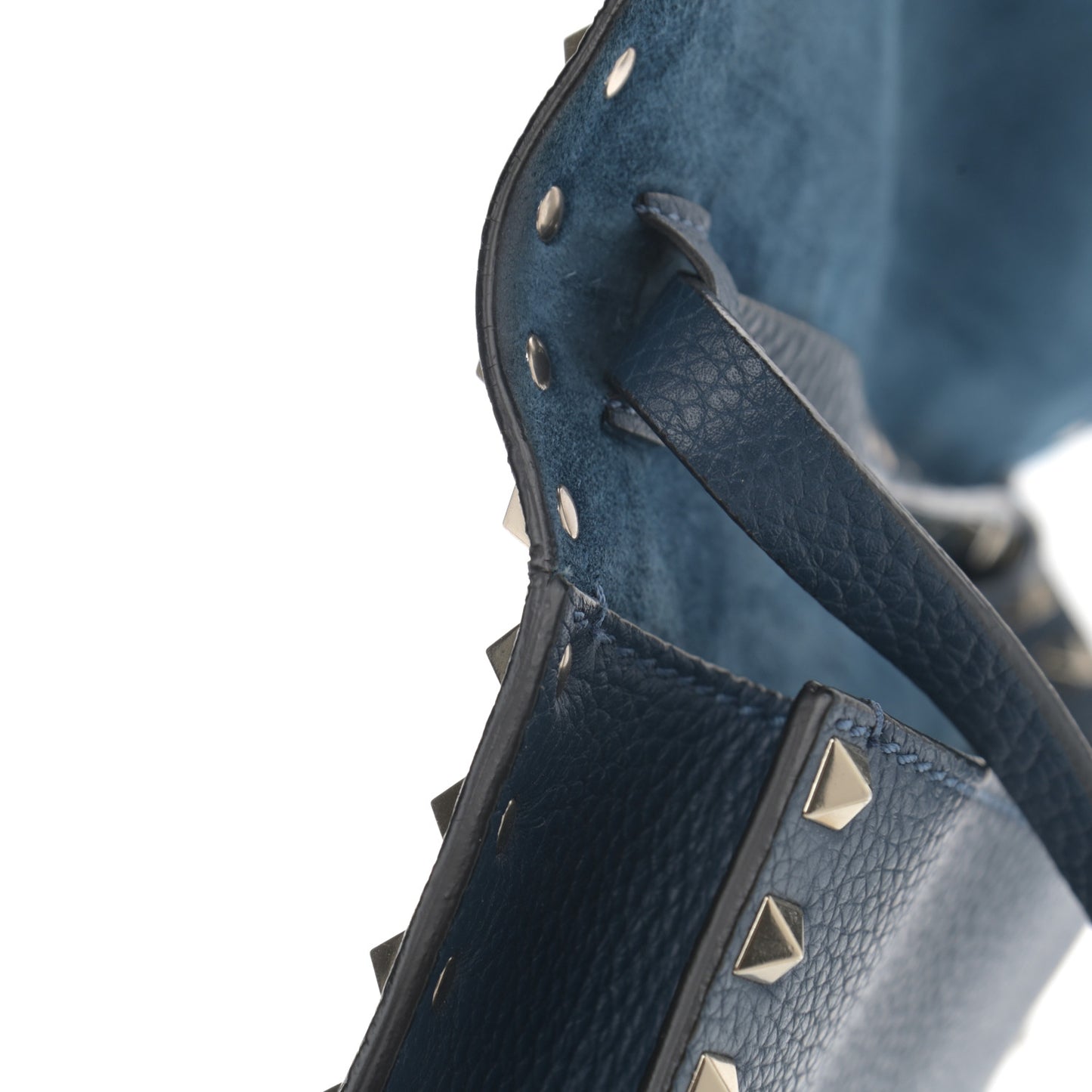 Pebbled Calfskin Medium Rockstud Flip Lock Crossbody Bag Peacock