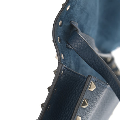 Valentino Garavani Pebbled Calfskin Medium Rockstud Flip Lock Crossbody Bag Peacock 12 of 15