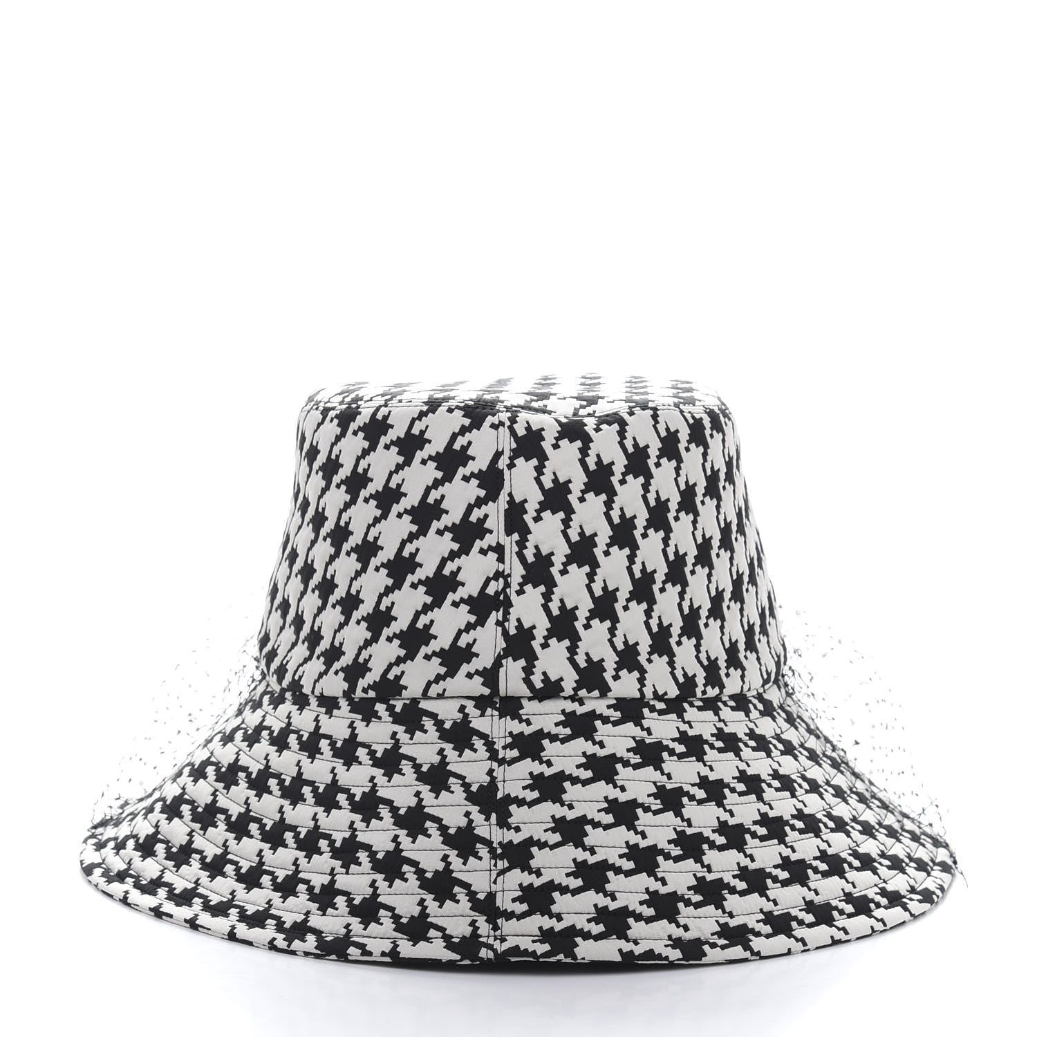Christian Dior Technical Fabric 30 Montaigne Large Brim Bucket Hat with Veil 58 Black White 4 of 8