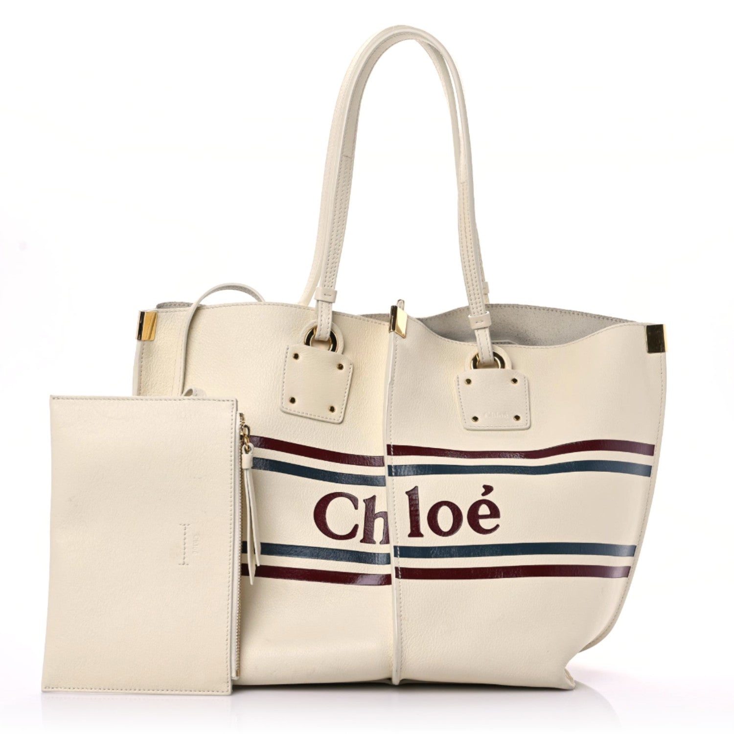 Chloe Smooth Calfskin Medium Vick Tote Off White 1 of 22
