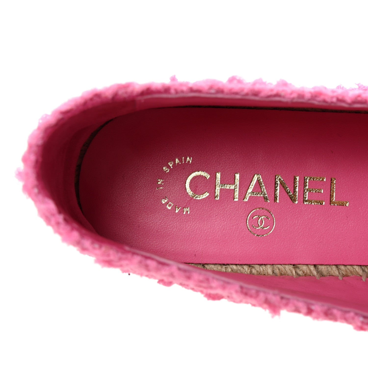 Chanel Tweed Grosgrain CC Espadrilles 41 Pink Black 8 of 9