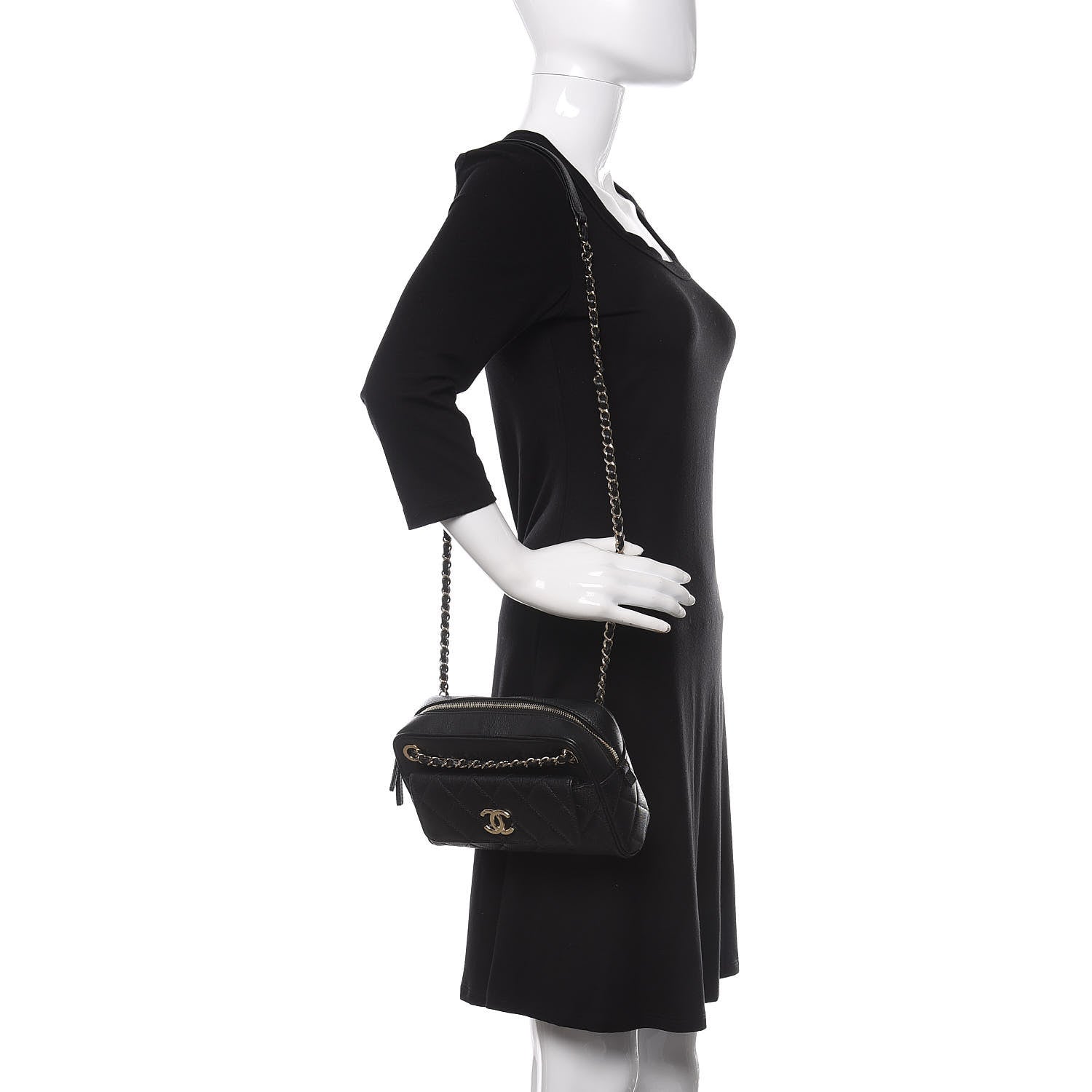 Chanel Caviar Quilted Small In & Out Camera Case Black 2 of 11