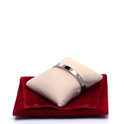 Cartier 18K White Gold LOVE Cuff Bracelet 17 6 of 6