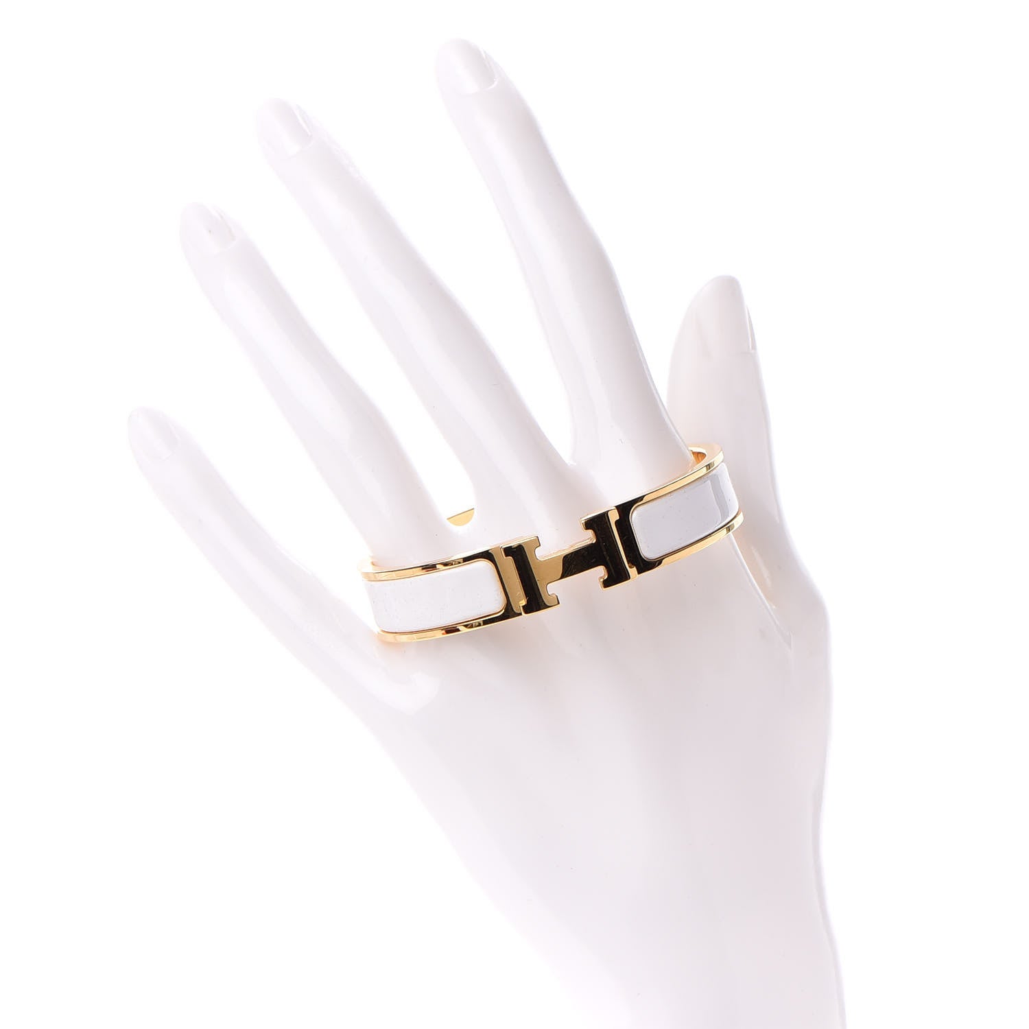 Hermes Enamel Narrow Clic Clac H Bracelet PM White 2 of 4
