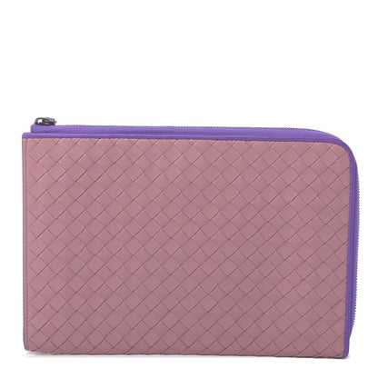 Bottega Veneta Nappa Intrecciato Flat Zip Pouch Deco Rose Corot 1 of 9